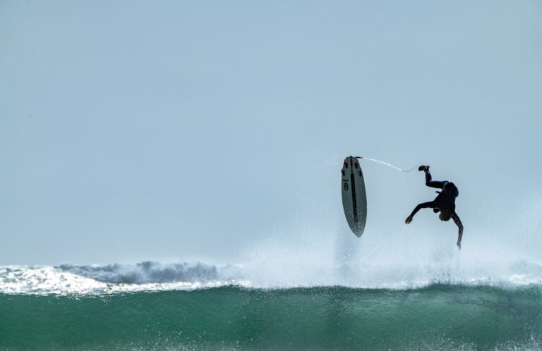 Surfing at Piha beach, Auckland-6